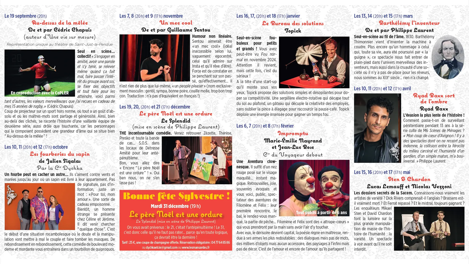 Saison 25-26 Théâtre Les Mansardes