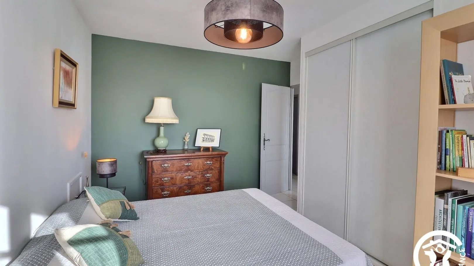 chambre à l'étage avec 2 lits simples jumelables