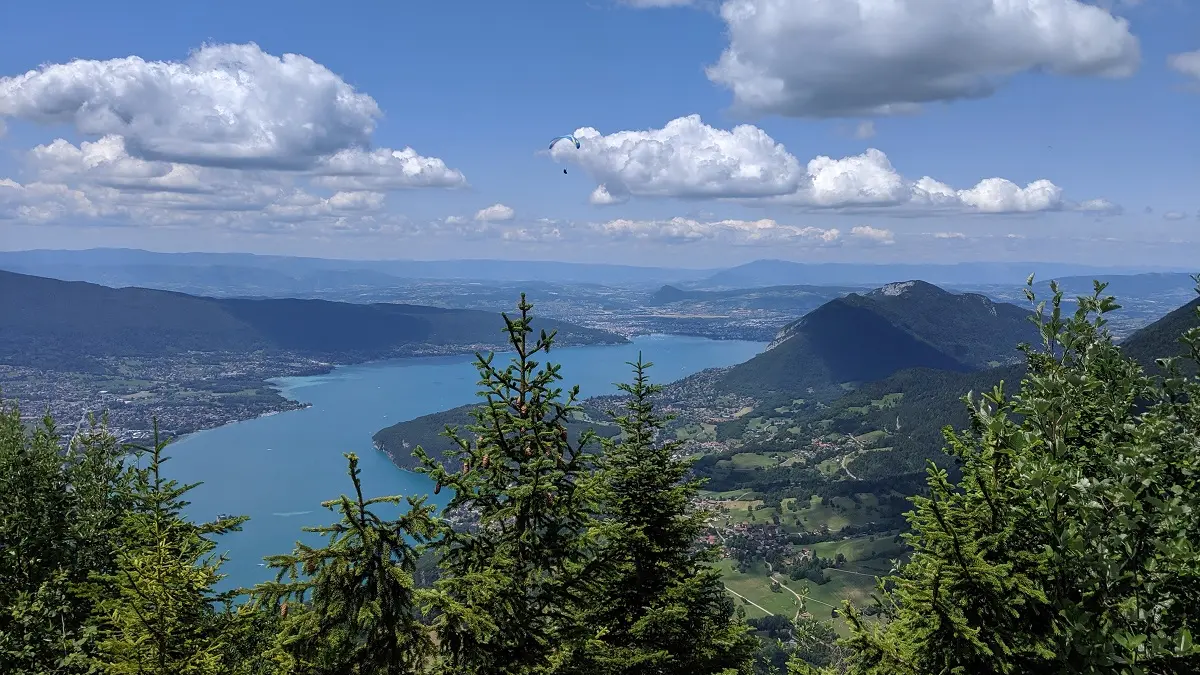 photo du panorama vue sur le lac annecy