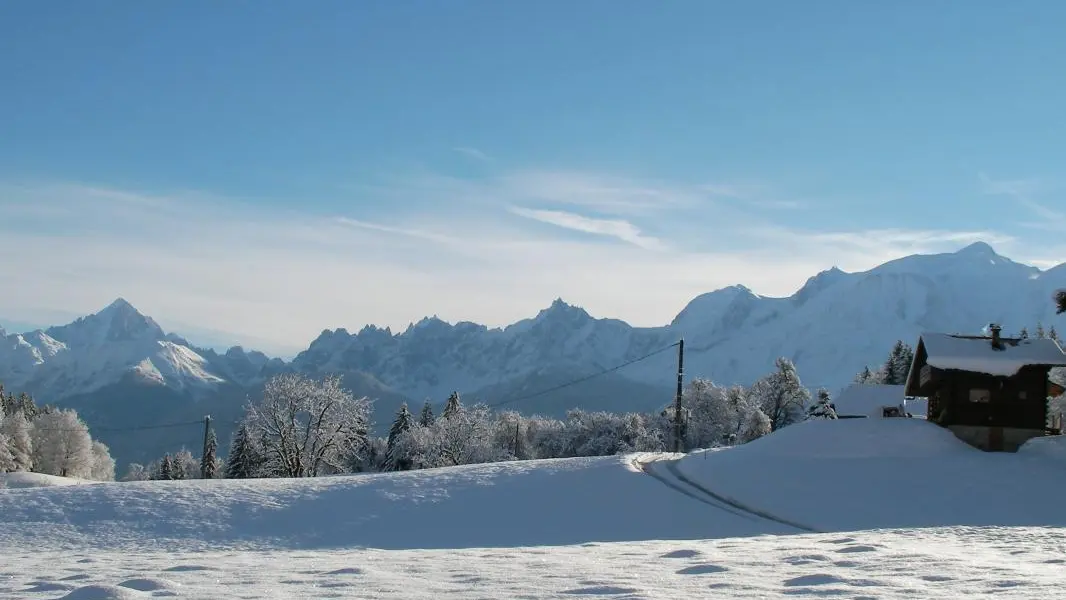 VUE MASSIF DU MONT BLANC DEPUIS ALENTOURS DU CHALET