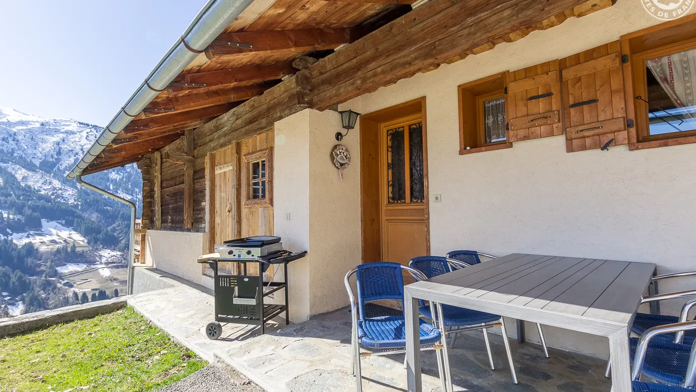 entrée du chalet
plancha gaz avec table et chaises