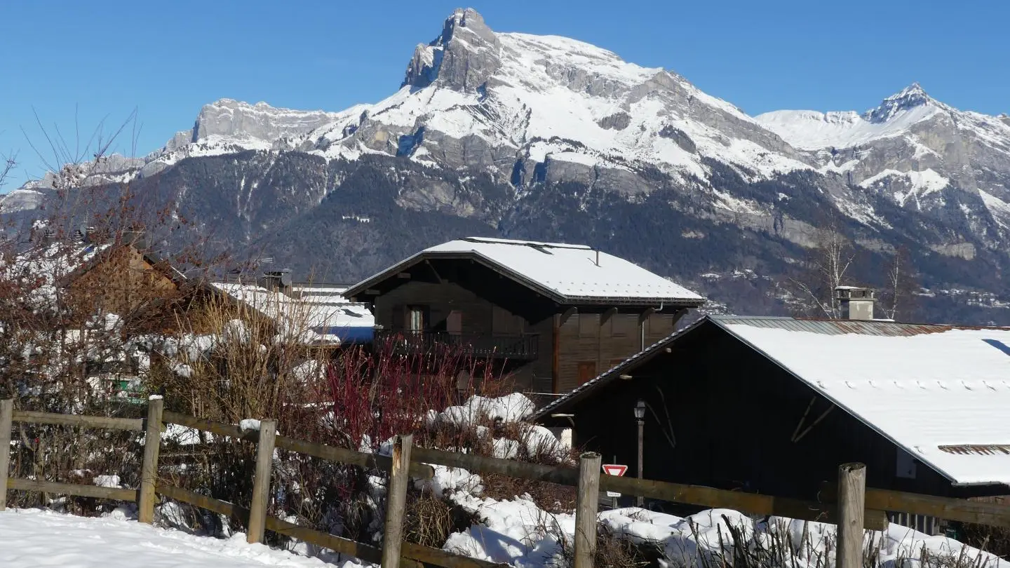 Vue sur les aiguilles de Warens depuis l'appartement.