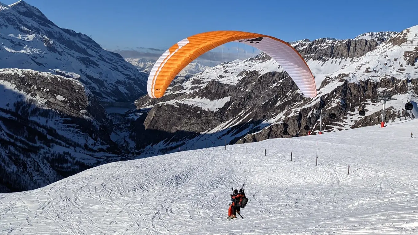 Décollage de Solaise_Val d'Isère Parapente