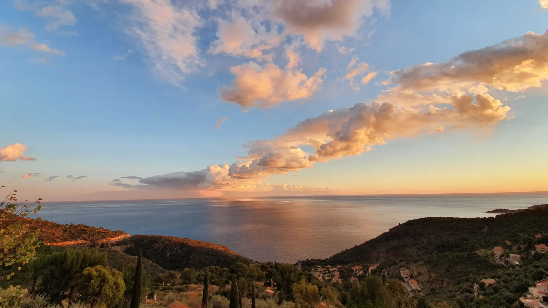 Gîte Villa Bel Horizon-Vue fin d'après-midi d'hiver-Eze-Gîtes de France des Alpes-Maritimes