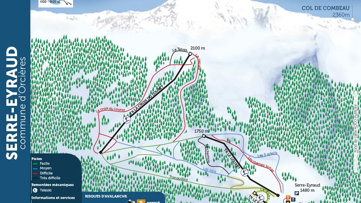 Plan des pistes Serre-Eyraud