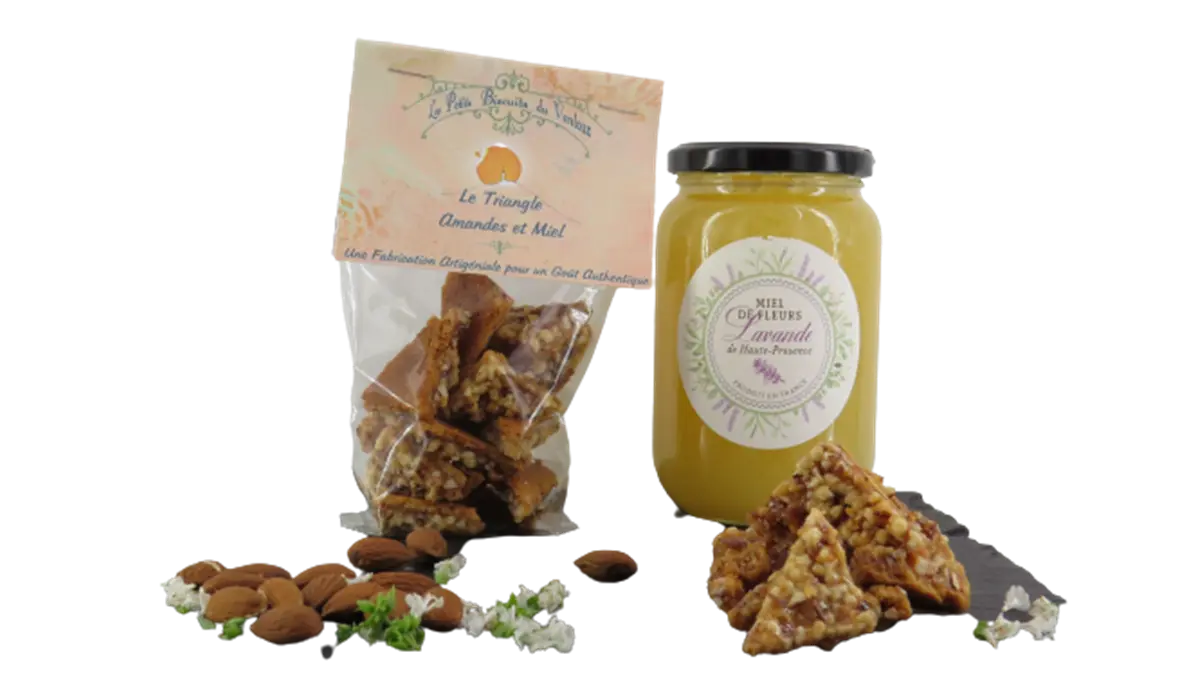 Triangles miel et amandes