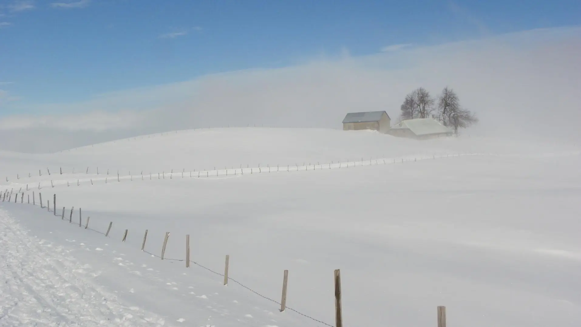 Paysage de neige vers les PITONS