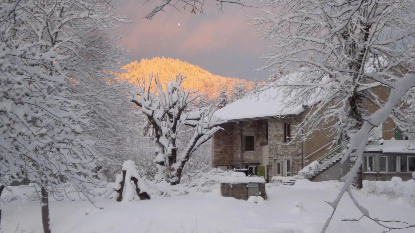 Coucher de soleil hivernal à Rivoire