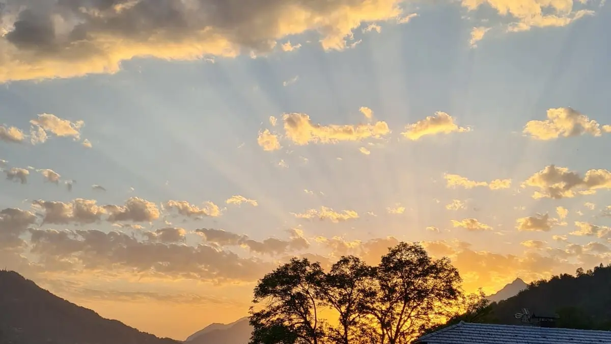 Coucher de soleil depuis le chalet