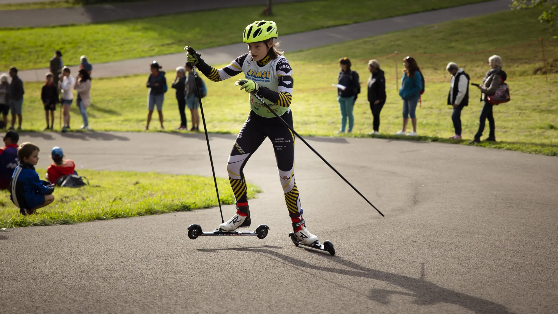 Ski roue au stade de biathlon des Plans d'Hotonnes