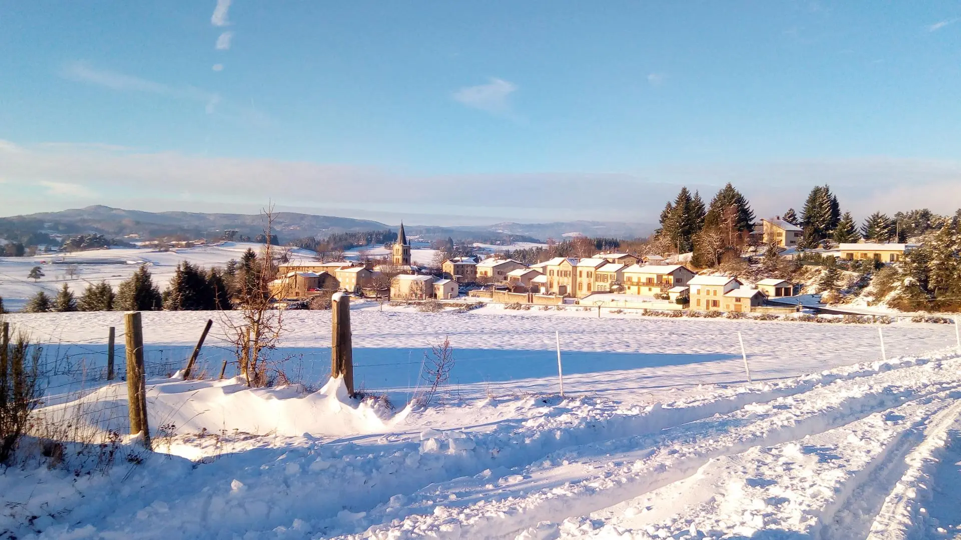 Le village de Merle en hiver