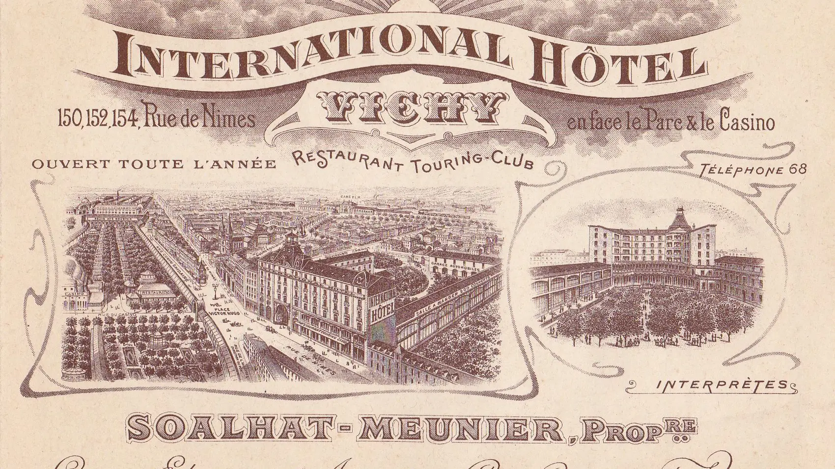 Carte publicitaire, vers 1910