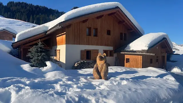 Vue chalet hiver