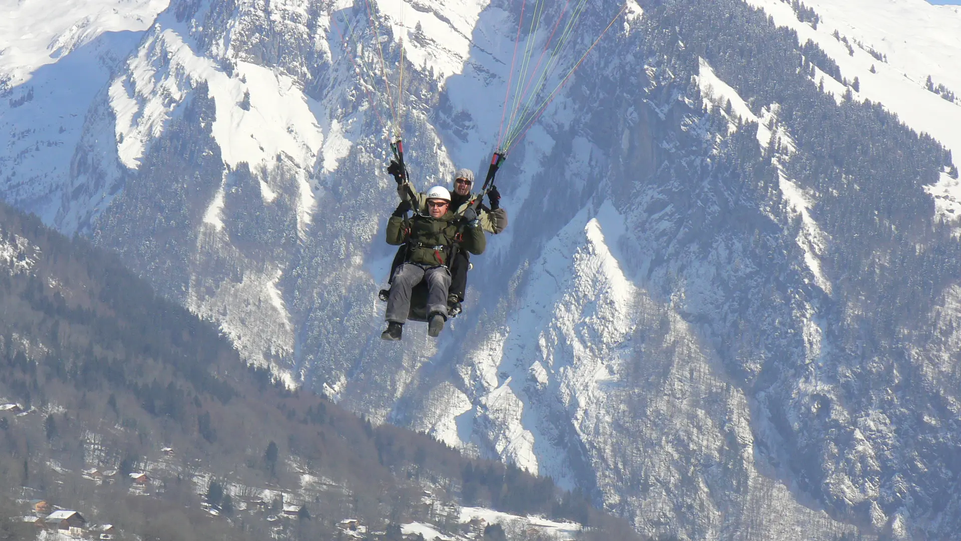 Baptème de parapente en hiver