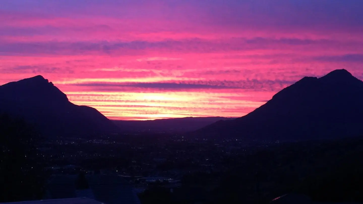 Couché de soleil depuis la chambre parentale