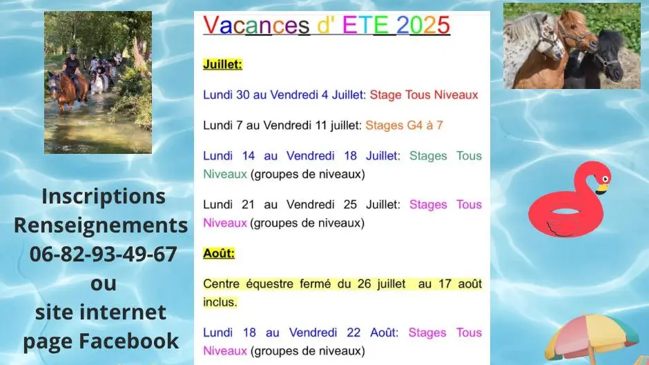Stage d'été Centre équestre d'Artemare