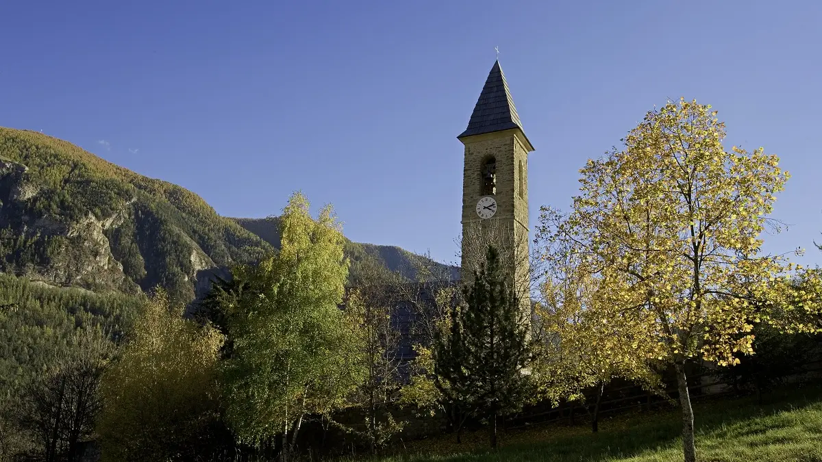 Clocher église de la Transfiguration Villars Colmars