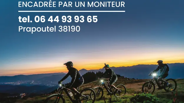 Sortie noctur,ne à VTT électrique encadrée par un moniteur