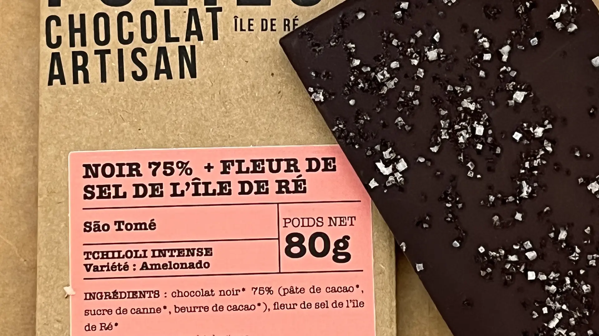 Tablette chocolat noir fleur de sel