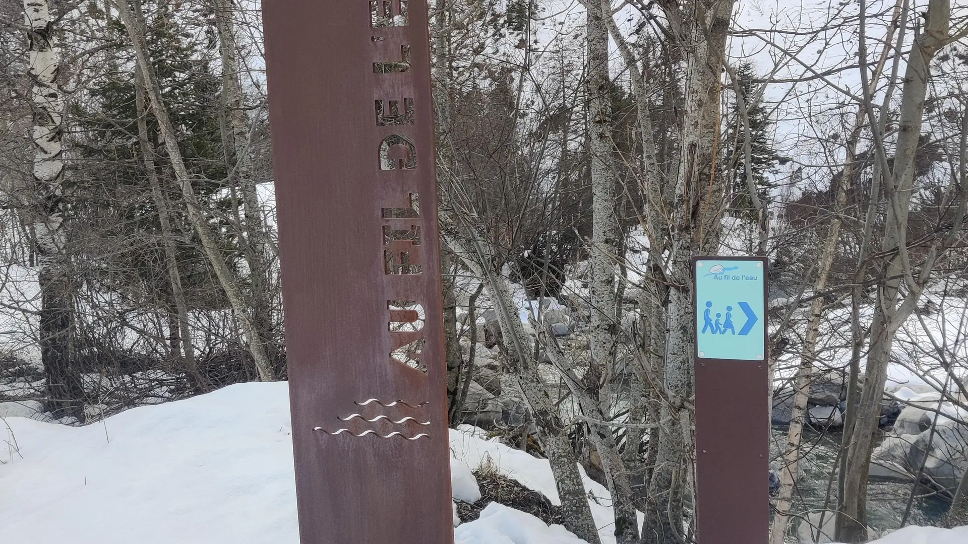 entrée sentier hiver