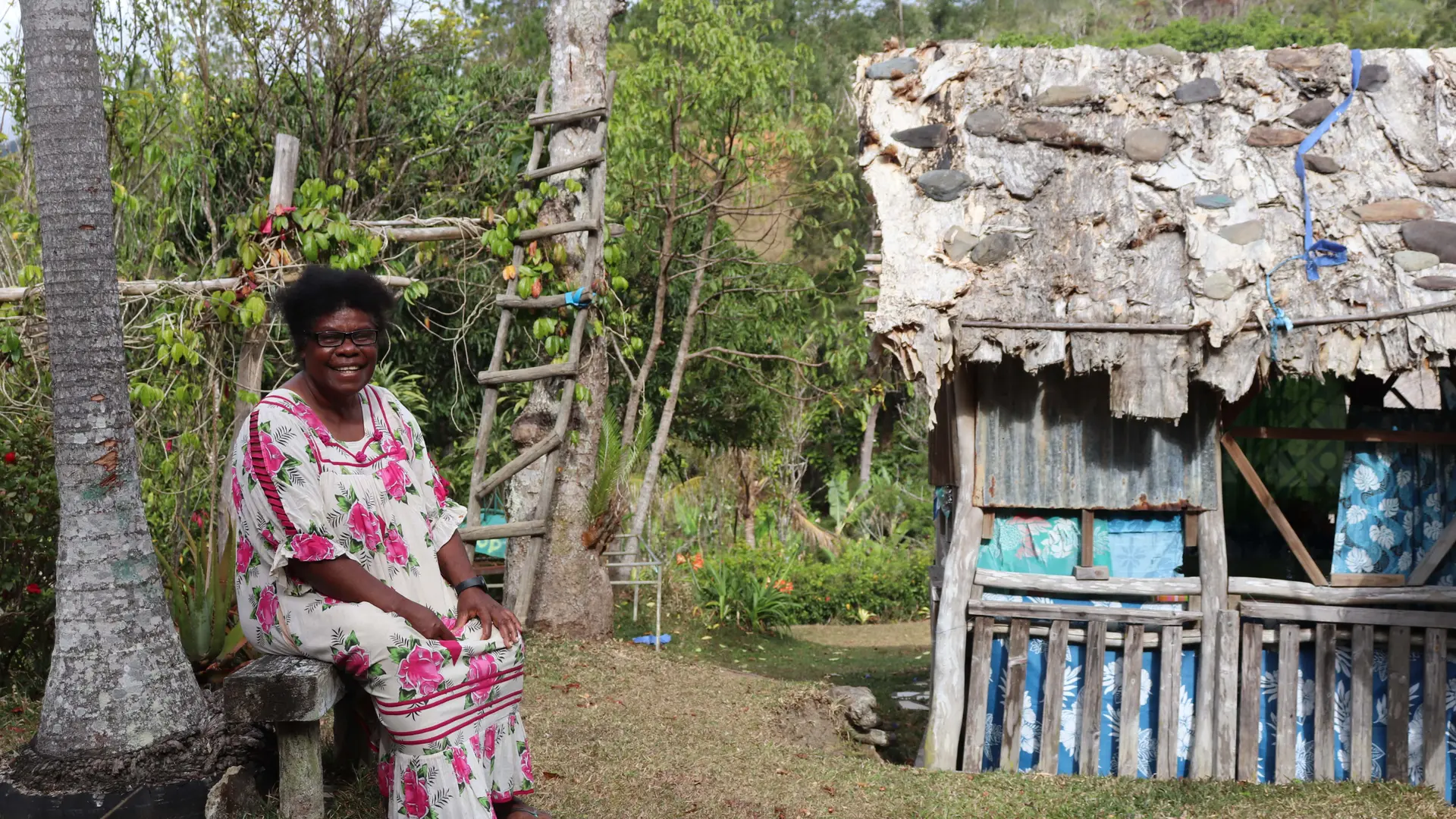 laura, oasis de Wayaat, Hyehen, vallée, faré, côte océanienne