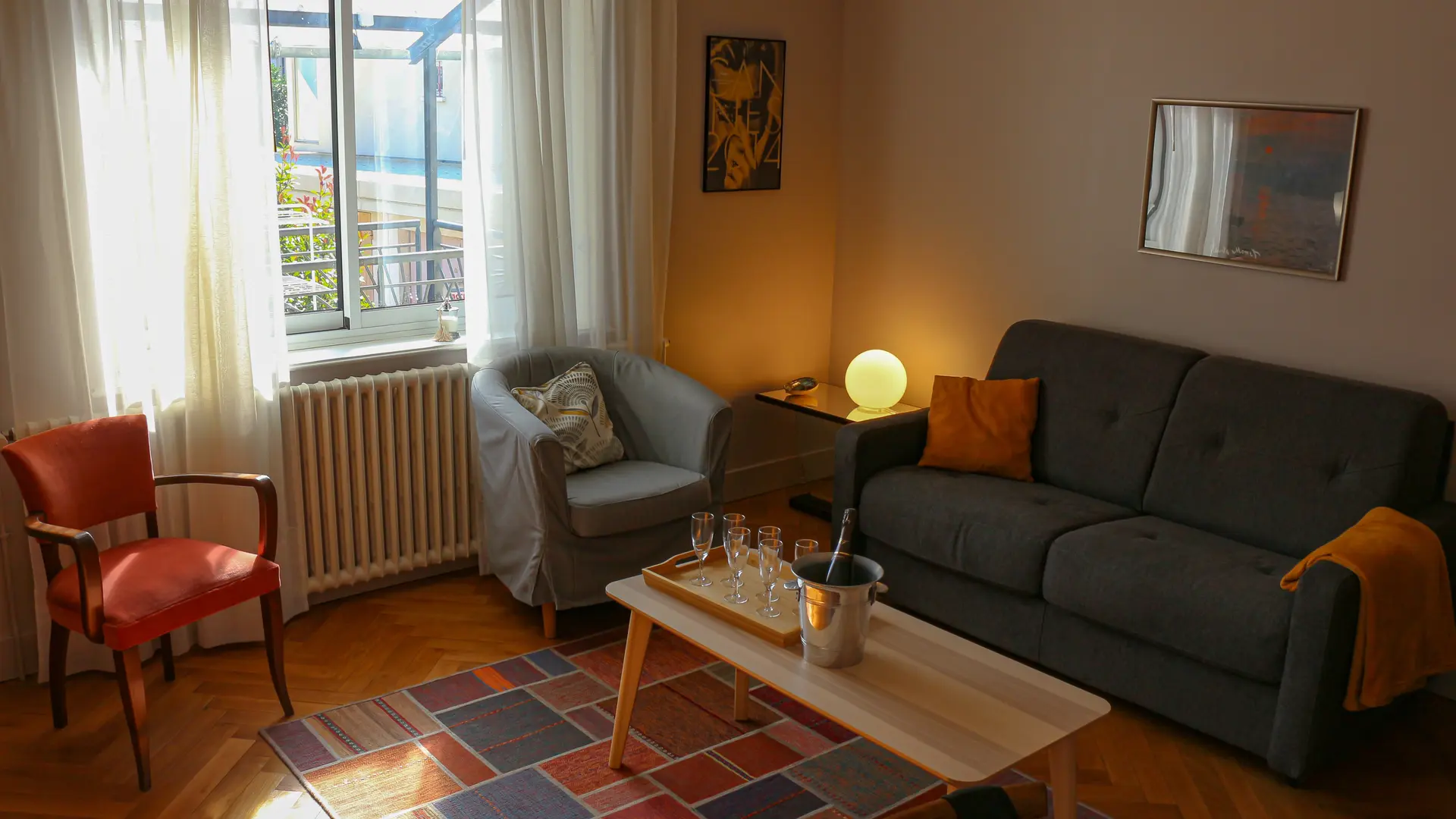 Salon fermé canapé lit 140x200