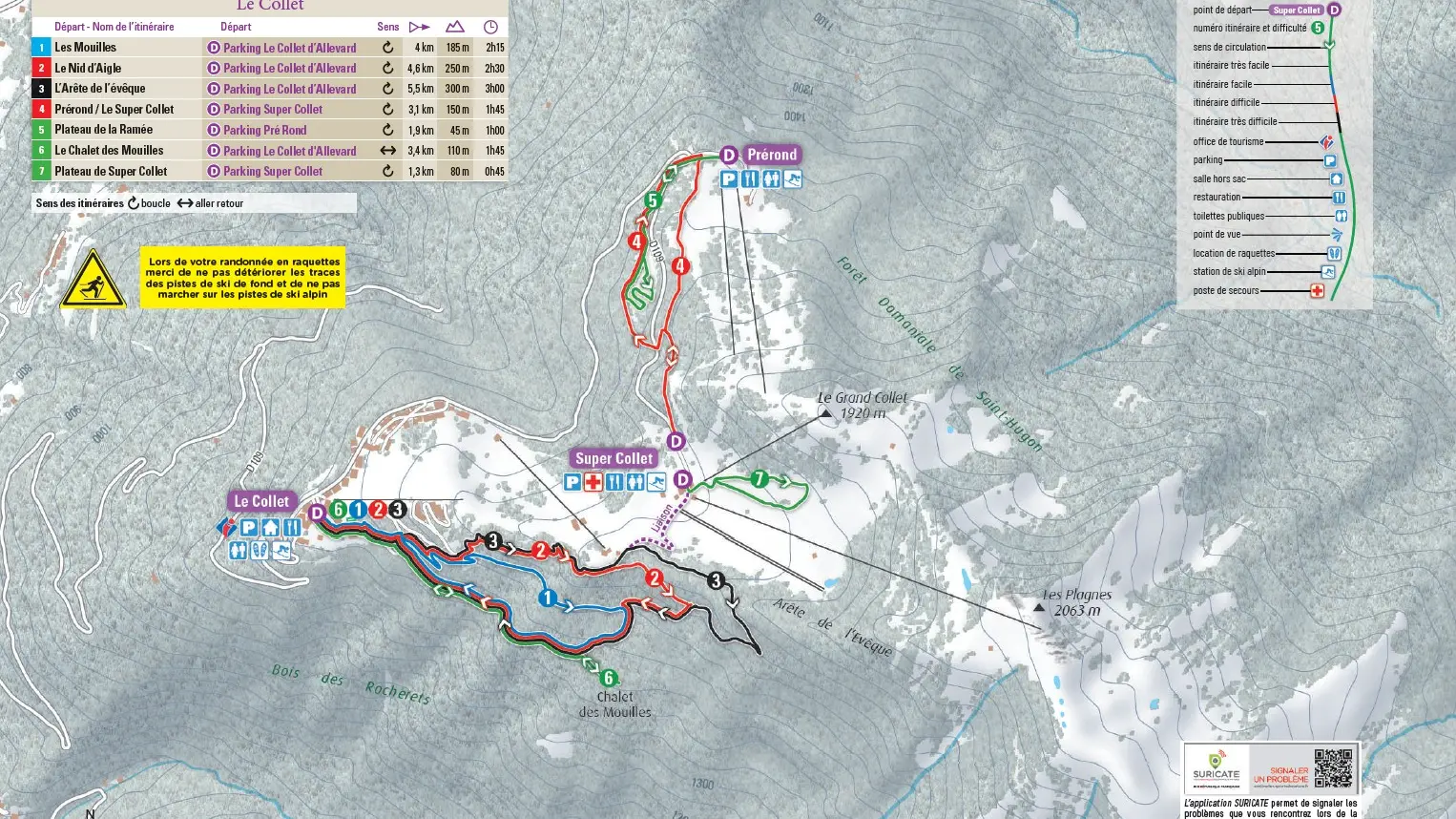 Plan raquettes au Collet