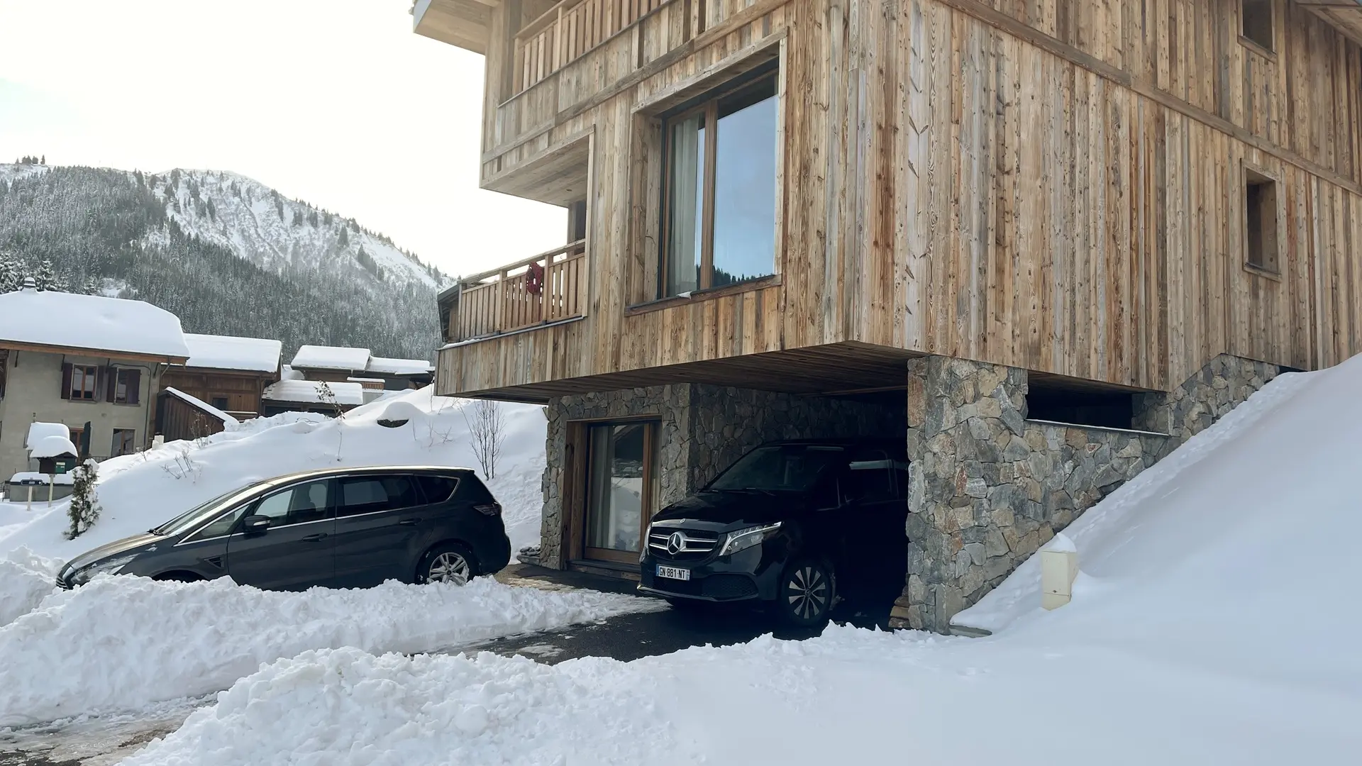 chalet en hiver