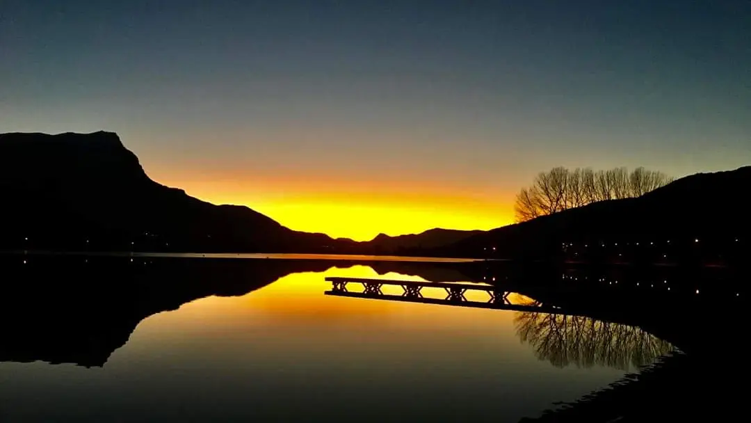 Coucher de soleil vue du plan d'eau