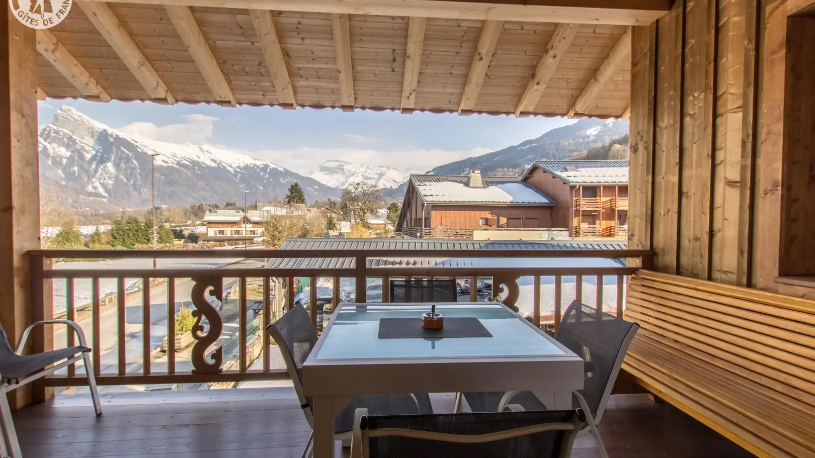 Terrasse privative couverte