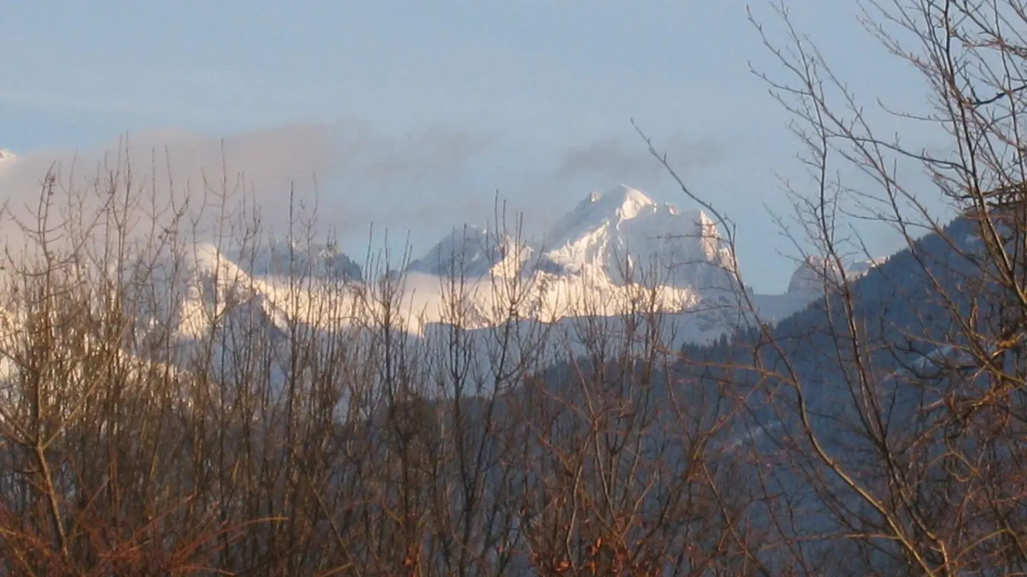 l'Aiguille Verte vue depuis la terrasse