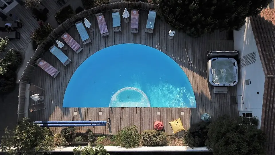 Aerial view of swimming pool