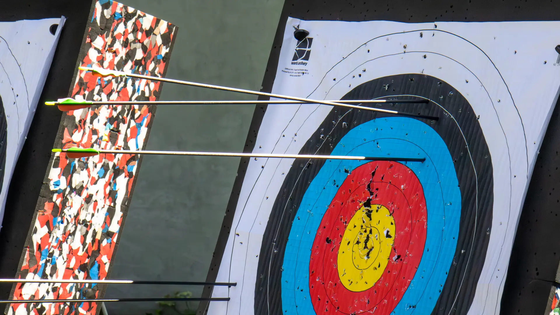 Cible avec les flèches tirées auparavant