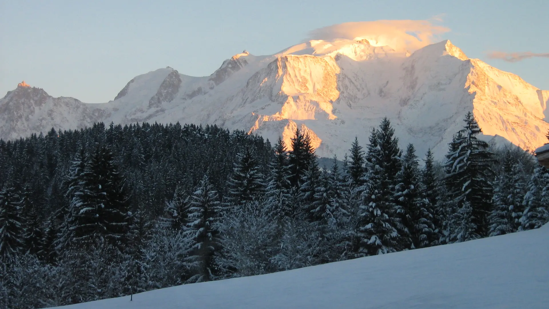 Vue Mont-Blanc en hiver