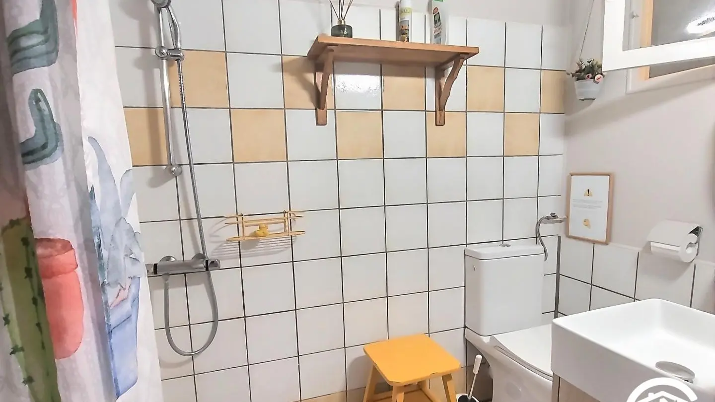 Salle d'eau avec douche italienne et WC