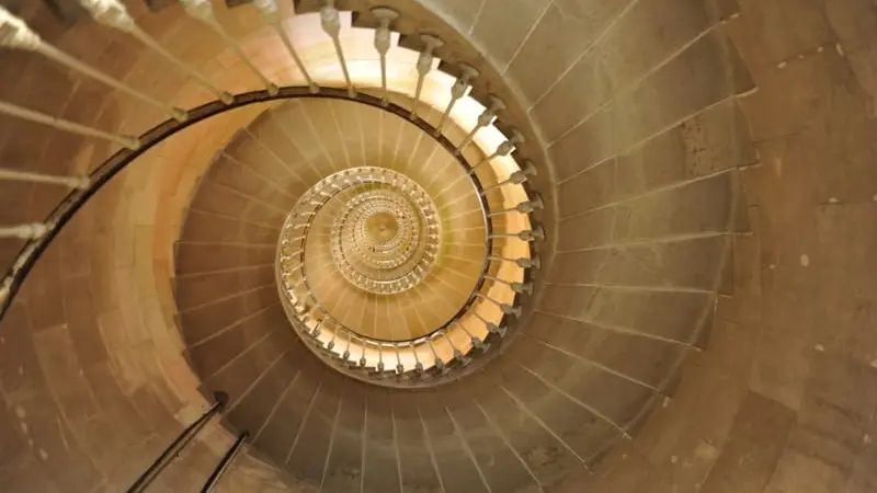 Escaliers à l'intérieur du phare