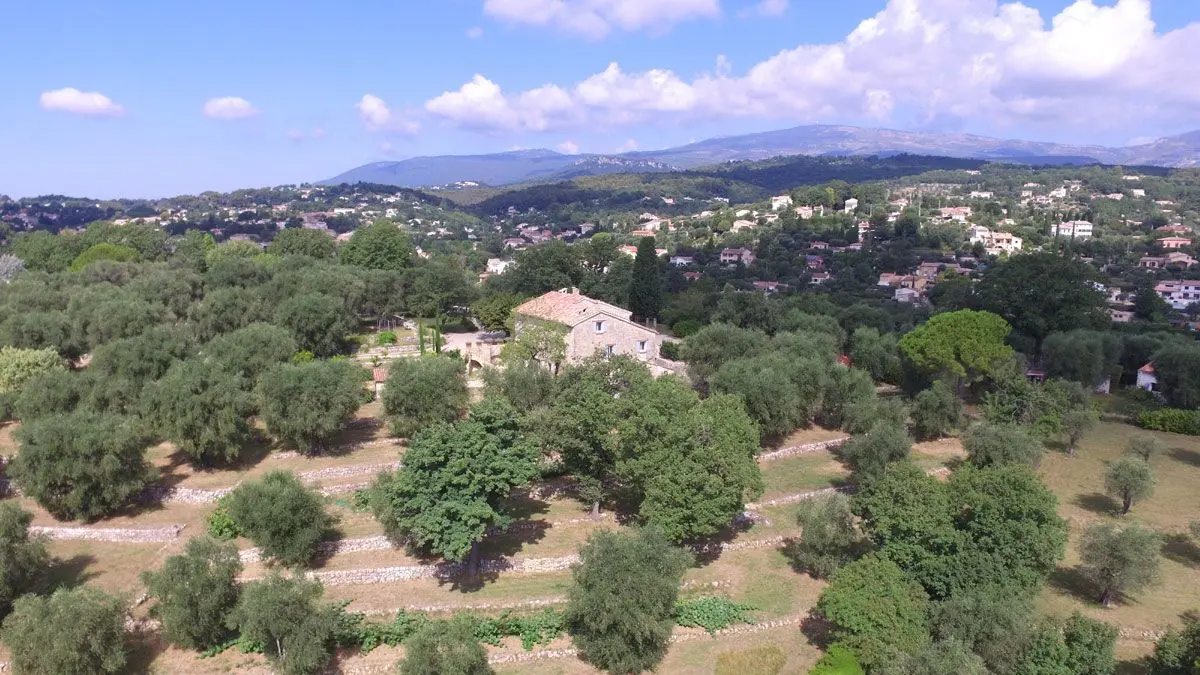 Gîte Bastide de la Rousoulina-Vue aérienne-Le Rouret-Gîtes de France Alpes-Maritimes