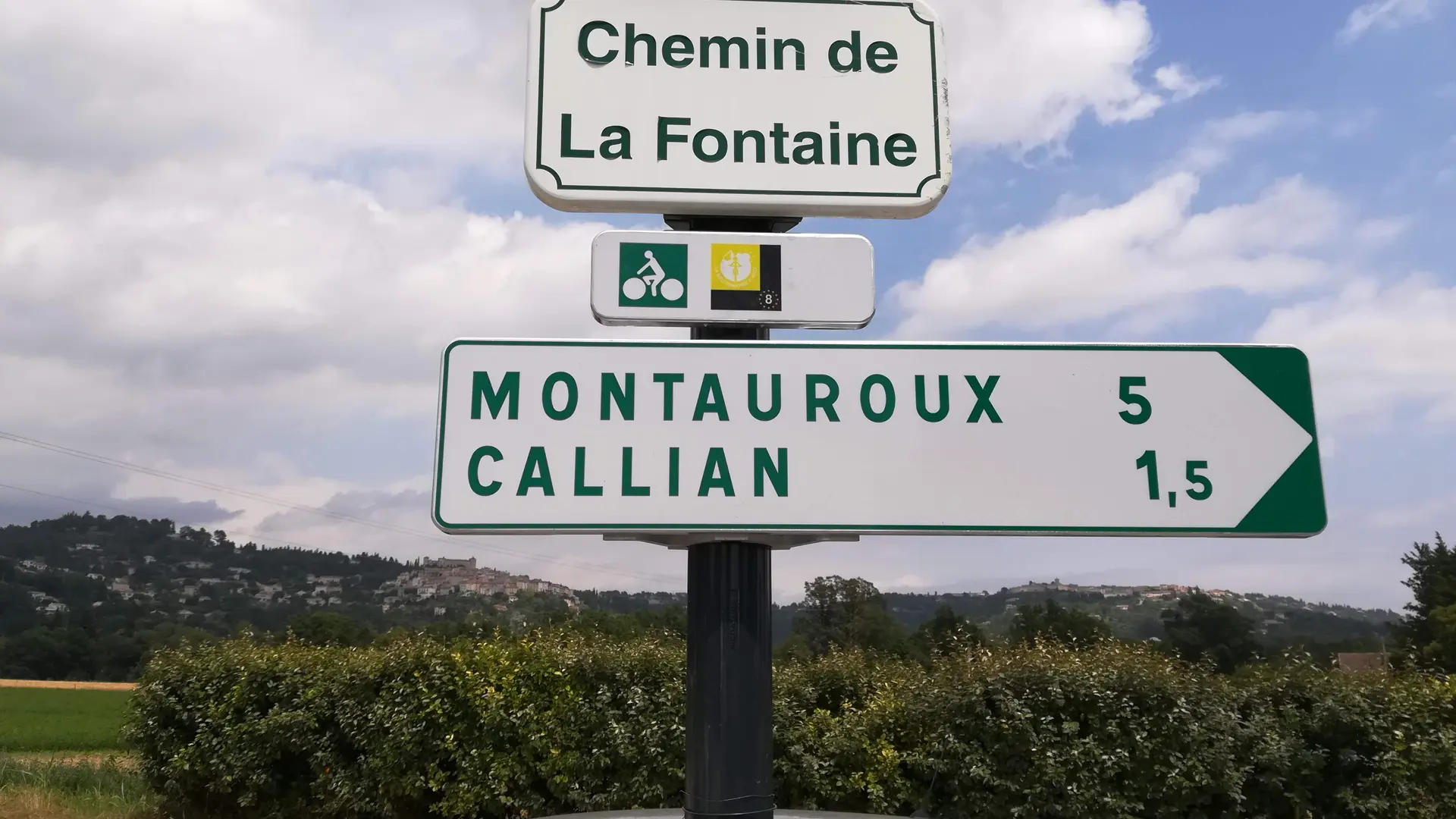 signalétique le Pays de Fayence la Méditerranée à vélo