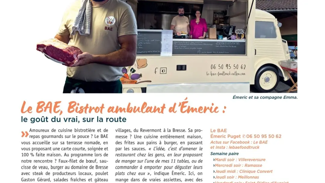 article sur Emeric et son foodtruck