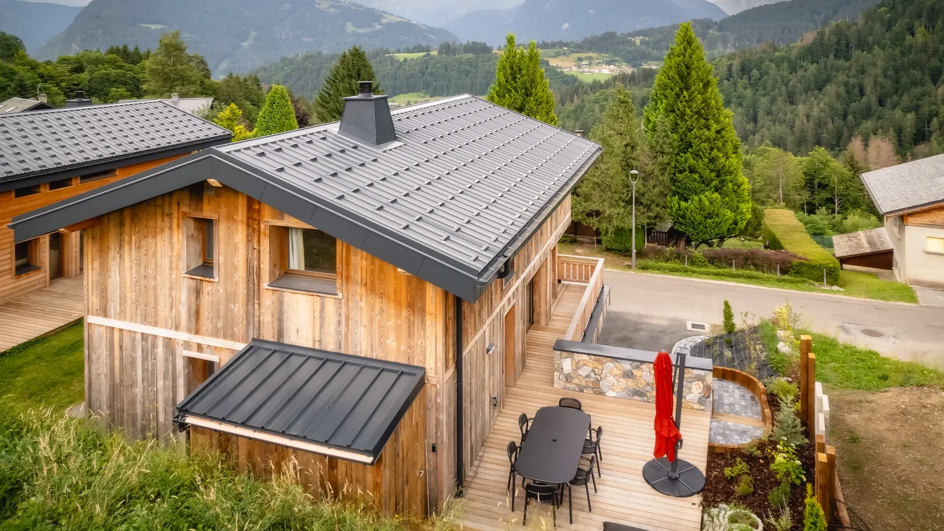 chalet avec vue sur la terrasse