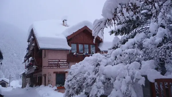 Vue extérieur hiver Gite le Matefaim Ceillac