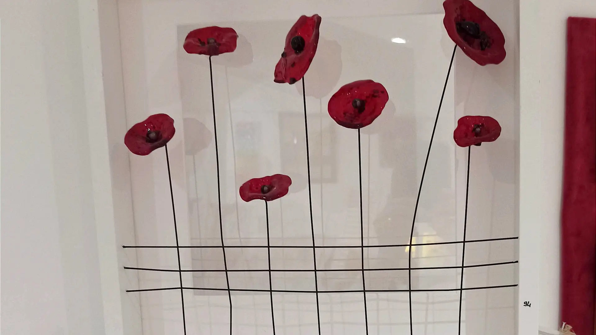 cadre 7 fleurs en verre fusionné