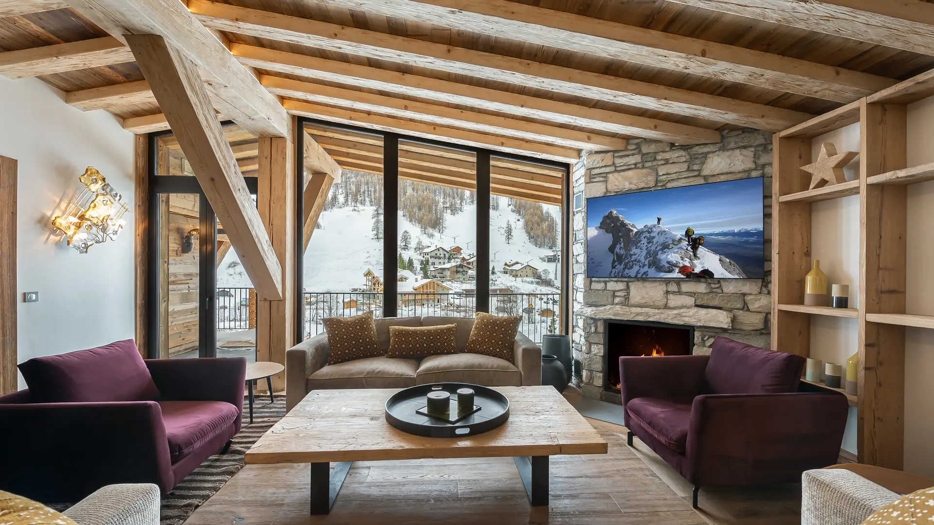 Salon - Appartement Flèche_Chalets Covarel_Val d'Isère