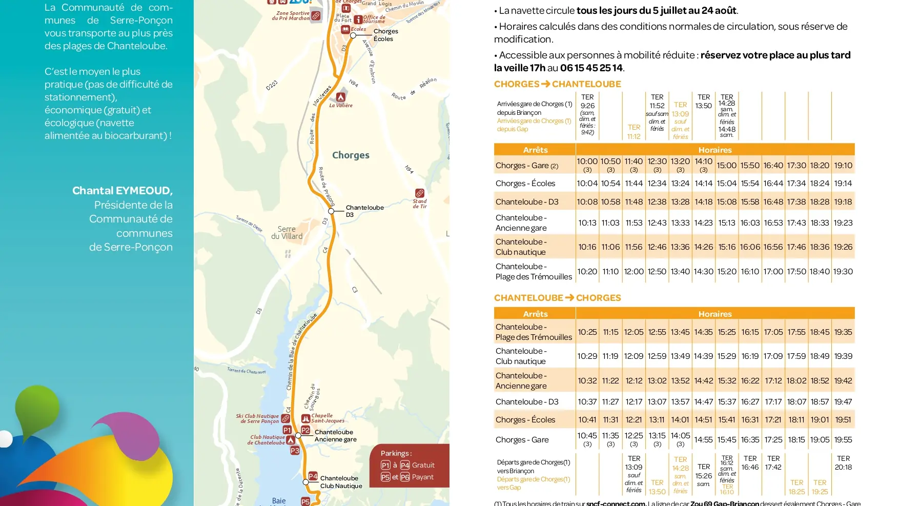Plage des Trémouilles - Chanteloube_ Horaires navette Chorges