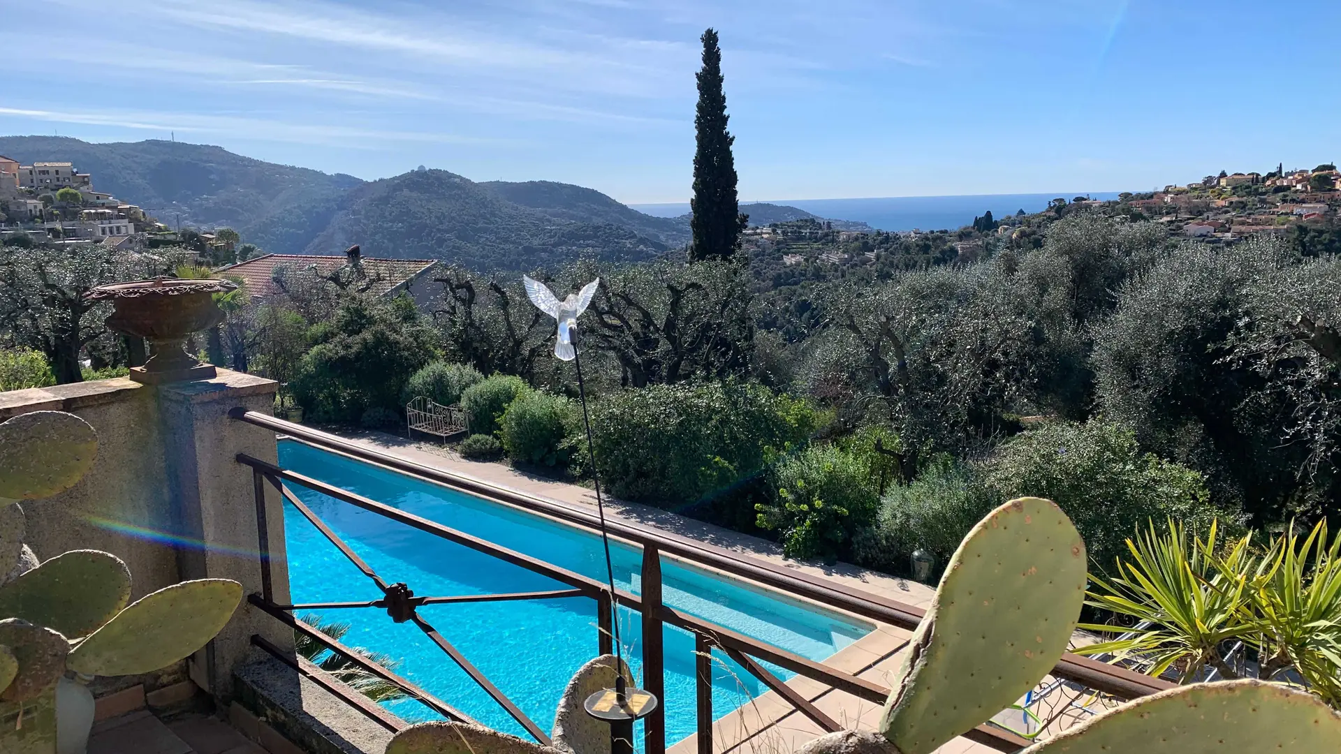 Gîte Le Jardin de Falicon-Vue du 1er étage-Falicon-Gîtes de France des Alpes-Maritimes