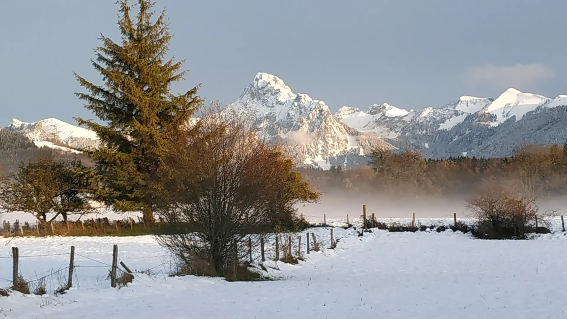 Vue depuis Les Bassins en hiver
