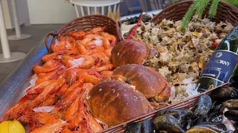 étalage de fruits de mer