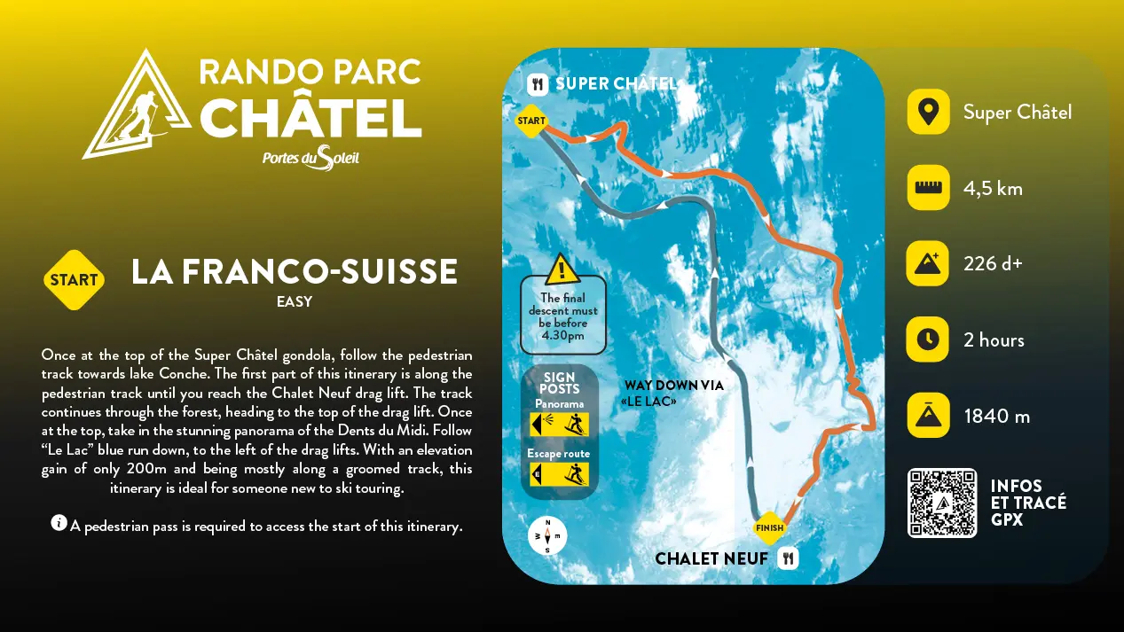 Ski touring trail La Franco-Suisse