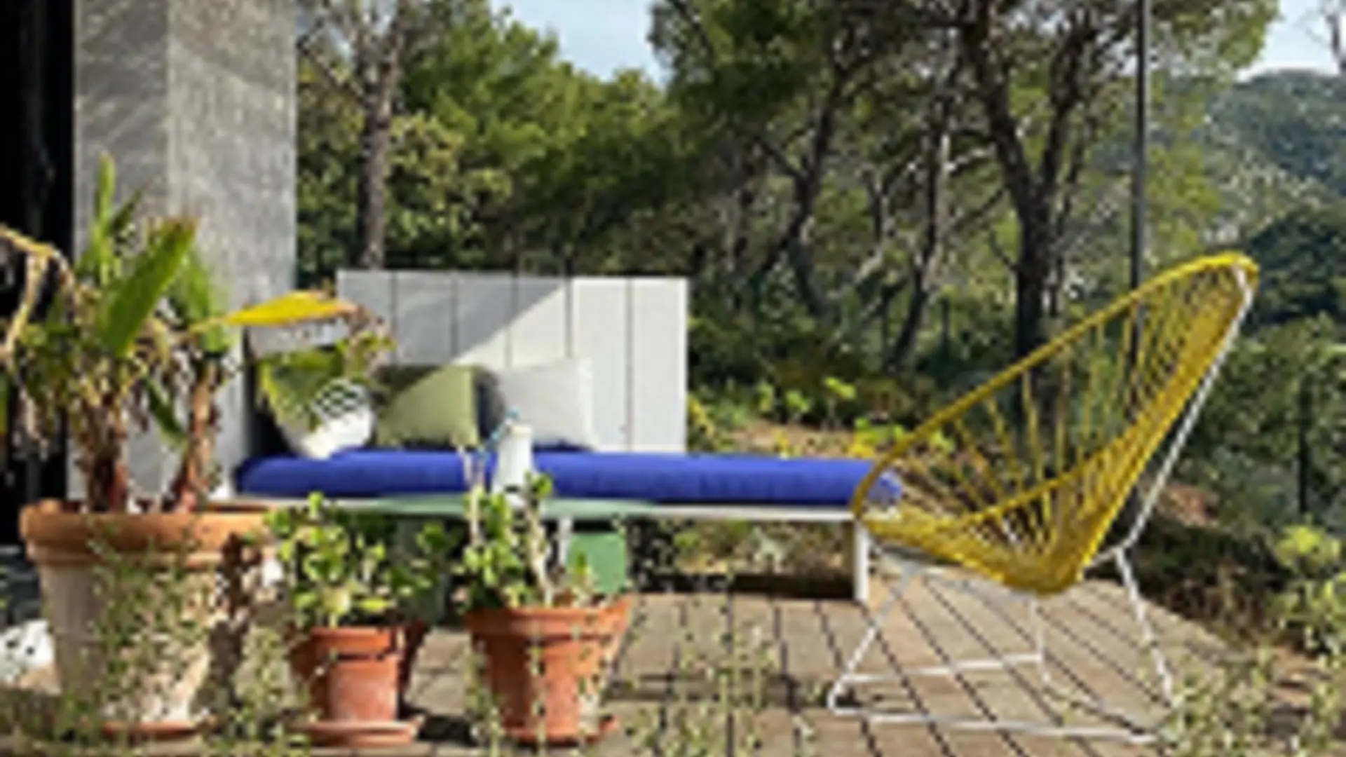 Terrasse de la chambre, face au Mont Ventoux