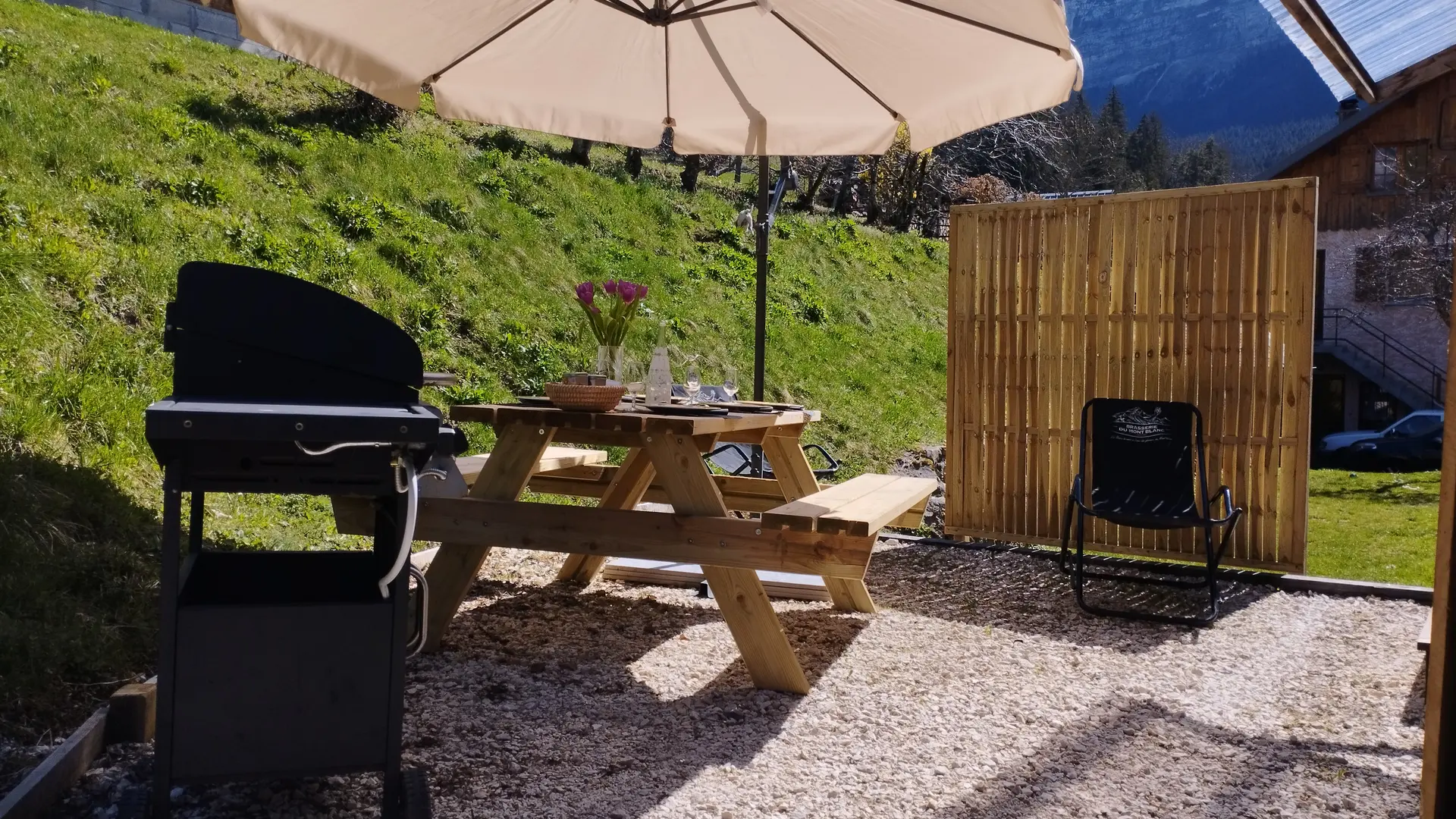 La terrasse au calme avec barbecue et transat